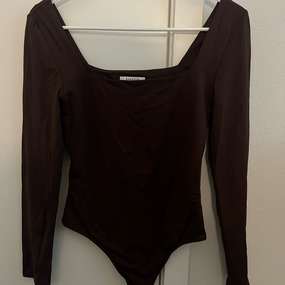 ARITZIA Brown Long Sleeve Bodysuit
